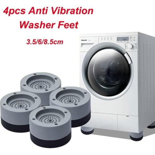 4pcs Universal Rubber Pads Anti Vibration Pads Washer Pad Washing Machine Anti-Skid Roller Kit Furniture Lifting Base