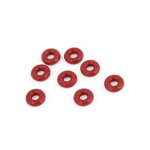 8 Pcs 8mm Outside Diameter 3mm Thickness Soft Rubber O Rings Seals Red