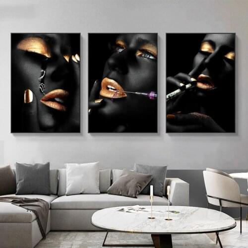 Abstract Black Women Canvas Painting Modern Art Prints and Poster Classical Wall Art Picture for Living Room Home Decor Unframed