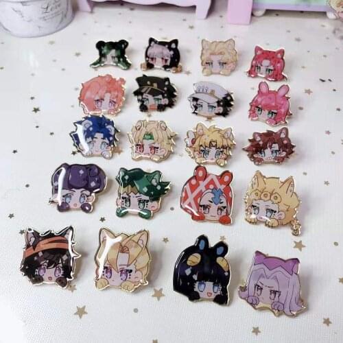 Anime JoJos Bizarre Adventure Jolyne Cujoh Misuta Bruno Bucciarati Cosplay Metal Bedge Bags Badge Button Brooch Pin Souvenir