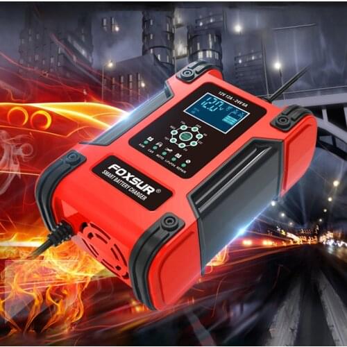 12A Car Battery Charger, 12V 24V Battery Charger & Maintainer, Automatic Battery Charger for AGM GEL WET Lithium LiFePO4