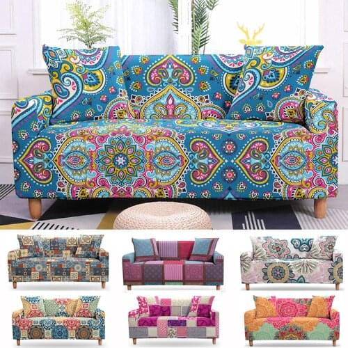 Sofa Cover for Living Room Elastic Sofa Cover Armchair Slipcovers 3 Seaters Stretch Sofa Bezug Covers 3D Mandala Sofa Slipcovers