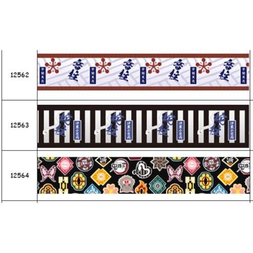 DHK 50yards Japan Cartoon Printed Grosgrain Ribbon Accessory Hairbow Headwear Decoration DIY Wholesale OEM S1360