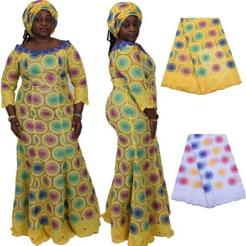 Kalume African Tulle Swiss Cotton Lace Fabric Colorful Nigerian Swiss Voile Lace In Switzerland For People Daily Dress Sew F1807