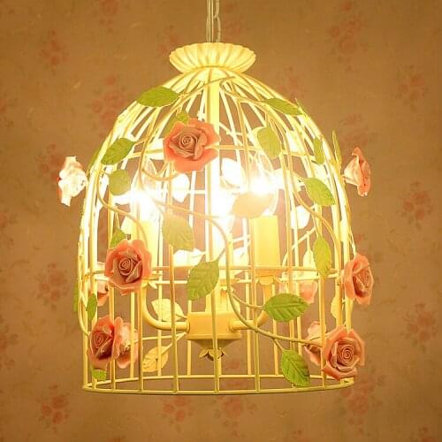 Creative personality Cages Chandelier Garden Pastoral Simple Style Living Room Flower Restaurant Children Chandelier ZL176
