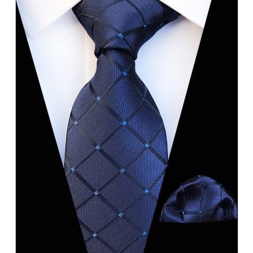 Linbaiway Neck Tie Set for Men Fashion Necktie Handkerchief Mens Classic Striped Evening Dress Neck Tie for Wedding Custom Logo