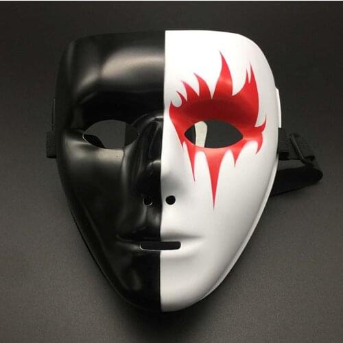 Halloween props masquerade show full face mask hand-painted white street dance mens adult mask