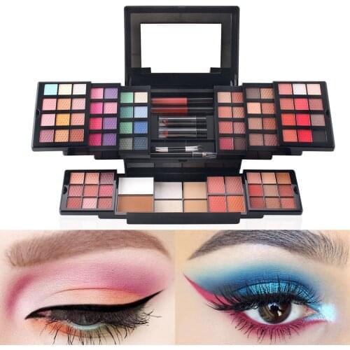 All-in-one Face Makeup Set Box Eyeshadow Makeup Palette Shimmer Matte Lip Gloss Blush Eyebrow Palette Case Cosmetic Makeup Case