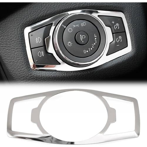 Stainless steel headlight switch cover stickers For Ford focus 3 MK3 MK4 KUGA Escape mustang 2015 Mondeo Fusion 2013-2016