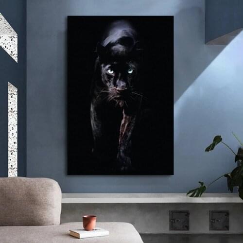Black Leopard Picture Print Animal Canvas Painting Panther Wall Art Posters Modern Living Room Decoration Paintings Home Cuadros