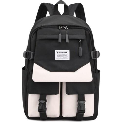 Nylon School Bags for Teenage Girls Backpack Women Student Bookbags High Schoolbag Panelled 2021
