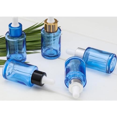 2020 new 100pcs 30ml bule Empty Dropper Bottle Storage Container Refillable Glass Bottle Makeup Cosmetic Tool