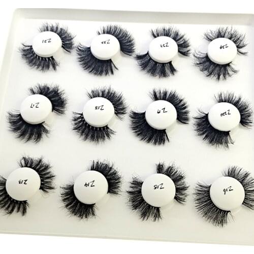 NEW 8-25mm long 3D mink eyelash length fluffy minklashes big dramatic volume eyelashes full strip cross false lashes