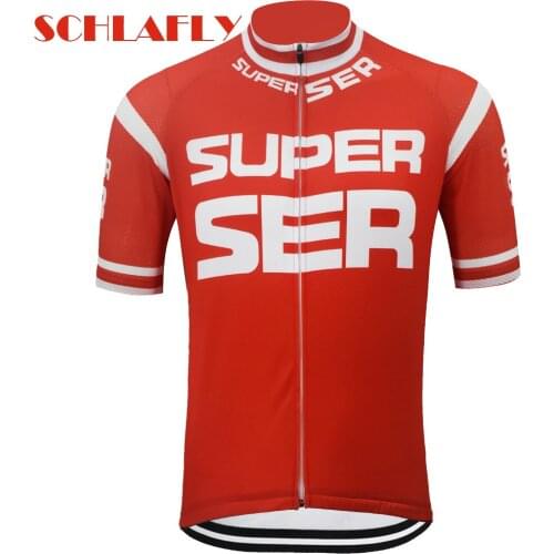 Super ser ciclismo jersey red mtb short sleeve summer bike wear jersey road jersey clothing bicycle clothes schlafly