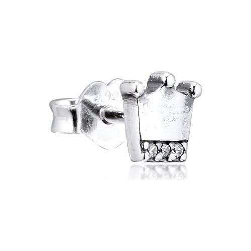 Signature Me My Crown Single Stud Earring 100% 925 Sterling-Silver-Jewelry Free Shipping