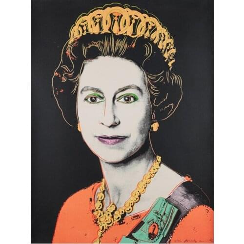 Popular Andy Warhol Masterpiece Reproduction "Queen Elizabeth II" Canvas Painting Posters Prints Wall Art Living Room Home Decor