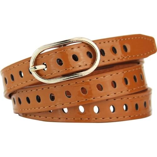 Fashion Women belt trend fine hollow Pin buckle belt casual solid color Imitation leather Women decoration belt