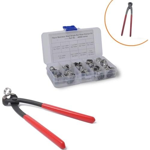 Best Selling Combination 70 Pieces - 9 Specifications of Stainless Steel Single Ear Clamp + Caliper