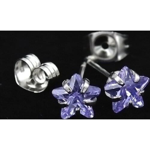 1Pcs The Latest Fashion In Europe and The 0.8 * 10 * 5 Mm Pentagram Zircon Earrings Puncture Accessories