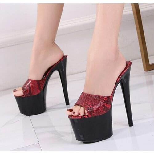 Serpentine Slippers Women 2020 Summer Fashion Peep Toe High Heels Platform Party Wedding Shoes Femme Pantoufles Zapatos De Mujer