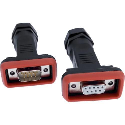 DB9 connector cable waterproof shell IP67 male&female D-SUB welded wire shell