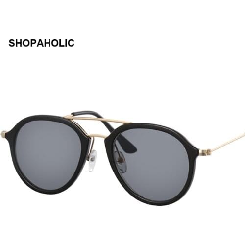 Vintage Round Sunglasses Men Women Clear Lens Plastic Full Frame Pilot Male Sunglasses Fashion Brand Design Unisex Oculos