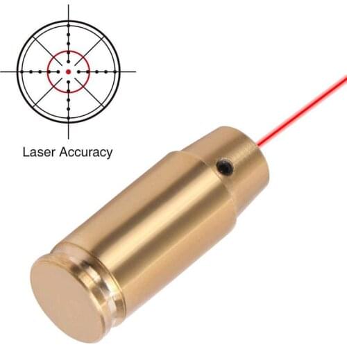 9mm Tactical Red Dot Laser Brass Boresight CAL Cartridge Bore Sighter Collimator Boresighter Pistol Rifles For Scope Hunting