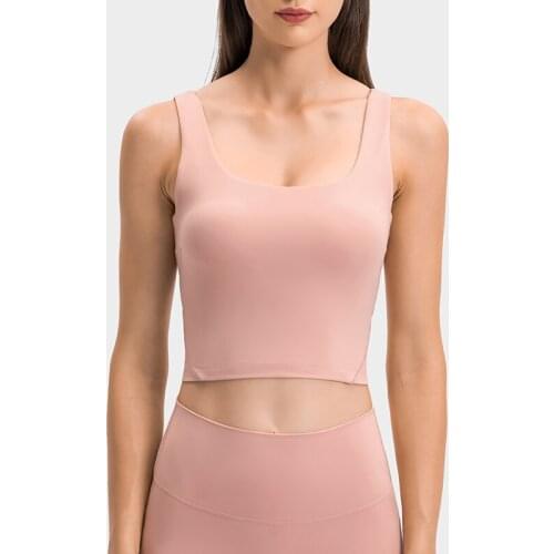 Naked Feel Workout Gym Yoga Crop Top Women Sexy U-Back Push Up Athletic Running Fitness Sport Bras Tops With Removable Cups