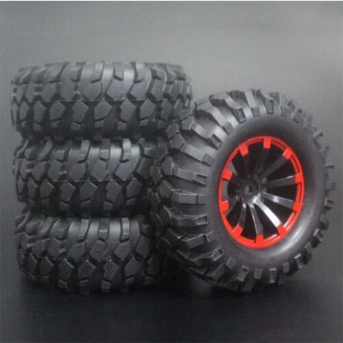 4PCS 1/10 1.9Inch Off Road Climb Rock Crawler Car Tires Super Soft 96MM Rubber Tyre Wheel Rim Hex 12MM For Tamiya CC01 D90 601A