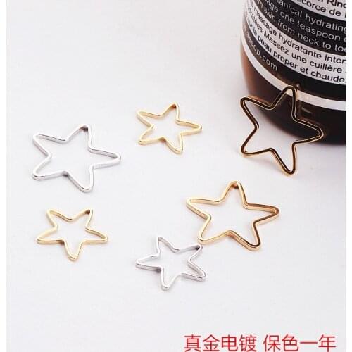 DIY handmade jewelry accessories gold plating color year star earrings materials
