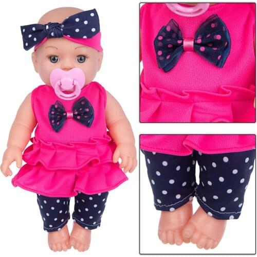 1pc 12inch Soft Reborn Baby Toddler Clothes White Doll Cute Vinyl Harmless Gift Lifelike Hair Doll Removable Kid Princess Toy