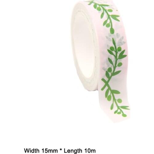 1PC 15MM*10M Green Leaves Washi Stickers Masking Tapes Decorative DIY Stationery office supplies kawaii washi tape set