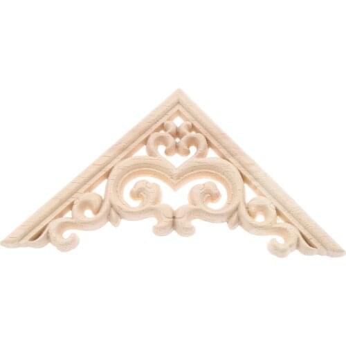 1Pc Wood Flower Carved Decal Corner Onlay Applique Frame Door Furniture Wall Unpainted For Home Cabinet Door Decor Craft 11*11cm