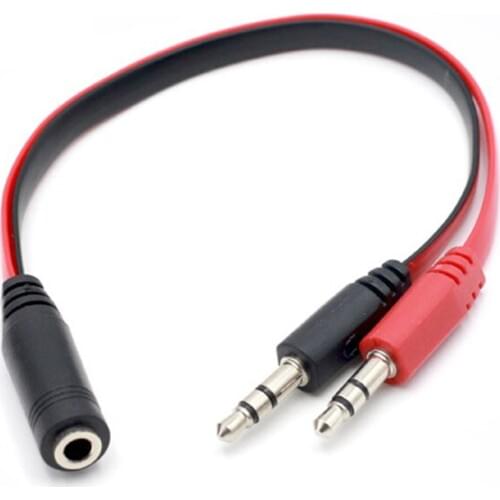 100pcs 3.5mm 1 Female to 2 male AUX Audio Cable Mic Splitter Cable Earphone Headphone Adapter Cable for Phone pad Mobile MP3 MP4