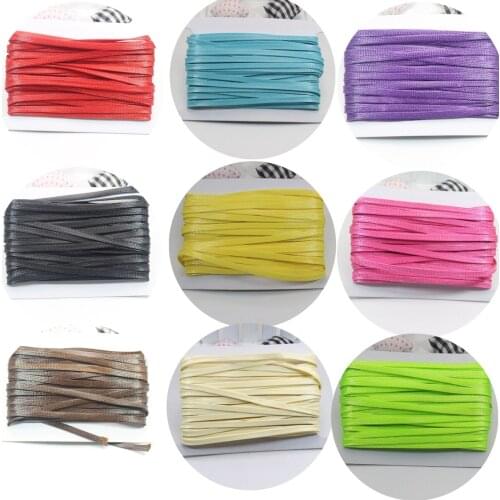 11 Yards FLAT 4mm Korean Waxed Textured Cord Craft Lace String Thread Various