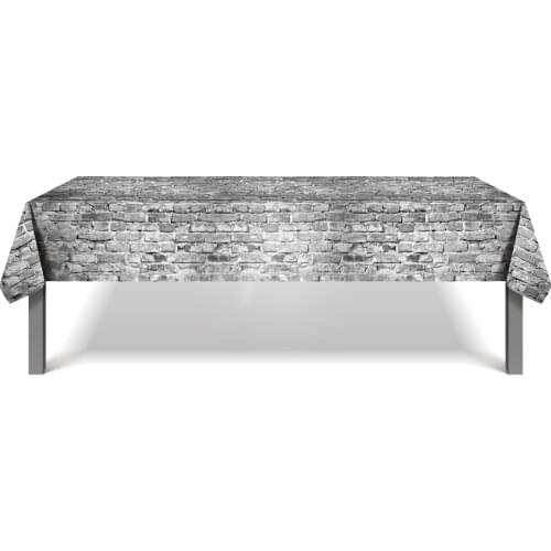 130*220cm Stone Wall Background Tablecloth Game Baby Shower Birthday Party Disposable PE Party Tablecover
