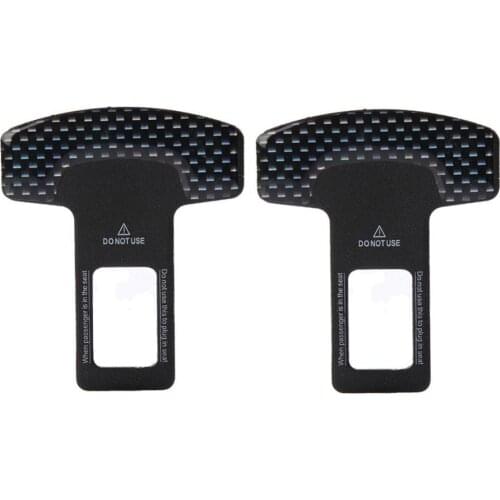 2 Pcs Safety Belt Buckles Real Carbon Fiber Car Seat Alarm Canceler Stopper