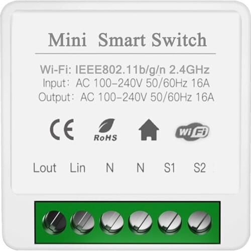 2 Way WiFi Smart Light Switch Relay Module Smart Home Smart Life/Tuya APP Remote Control Work With Alexa Google Home