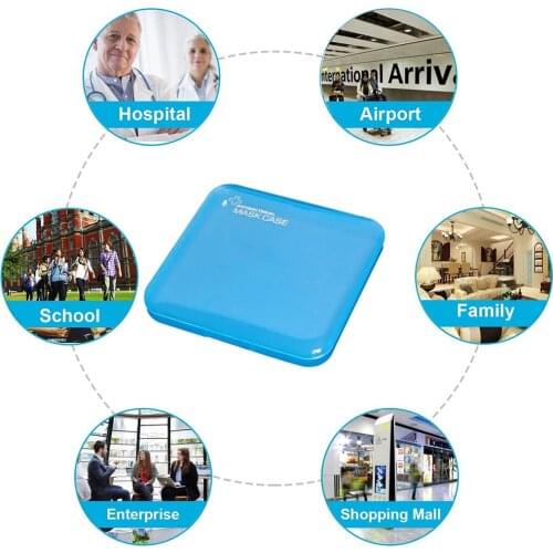 3 Pieces Mouth Cover Storage Single Use Mouth Cover PP Organizer Case Portable Box, Non-transparent