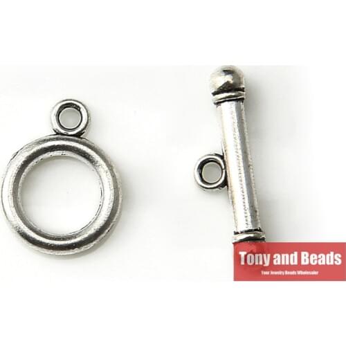 30Sets=1Lot !) Jewelry Finding Smooth Ring Toggle Clasps Tibetan Silver Gold Bronze Plated In Jewelry Making EW46