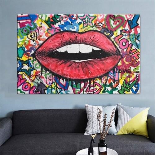 Graffiti Art Abstract Canvas Painting Posters and Prints Wall Canvas Art Home Decoration Abstract Women Monroe Canvas Painting