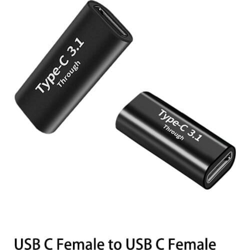 USB Type C to Type-C Adapter Fast Charging Up to 10 Gbps Female to Female USB-C Plug Converter for Samsung S8 S9 OnePlus 5