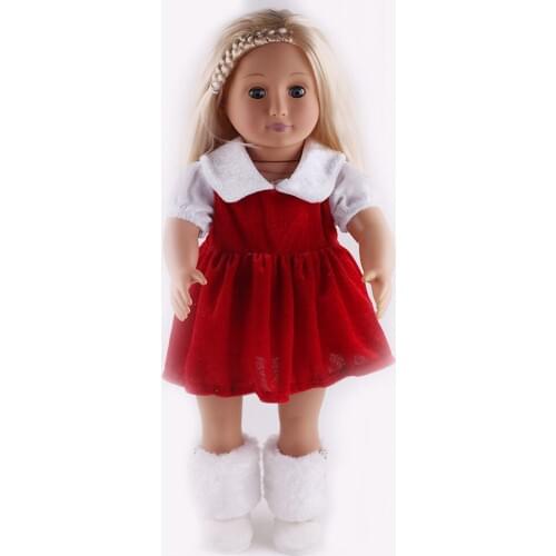 Doll Clothes Accessories red dress Christmas gift Fit 18inch Doll&43cm zaps doll toy gift