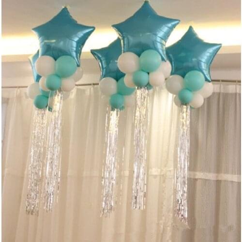Mylar Foil balloons Set Star Foil Ballon + 8pcs Latex Balloons + 1pc Tassel Wedding Birthday Christmas Party Decoration