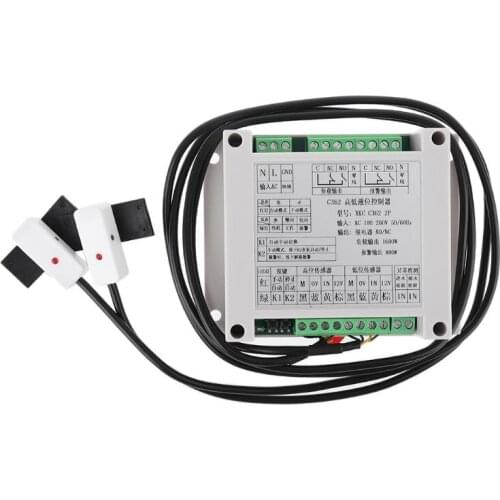 High Low Water Liquid Level Controller Automatic Water Pump Level Monitor AC 95-265V with 2 Non-Contact Sensor