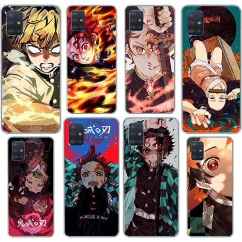 Demon Slayer Kawaii Anime Case for Samsung Galaxy A51 A71 M51 A91 A01 A11 A31 A41 M11 M21 M31 Silicone Phone Cover