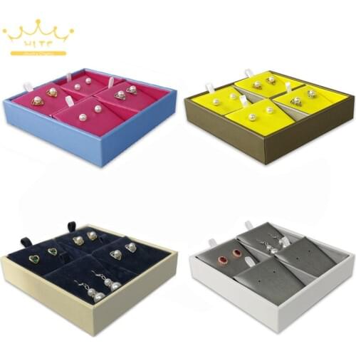 Earring Jewelry Display Holder Earring Tray PU Leather Colorful Display Tray Accessories Organizer for Earings Fashion Jewelry