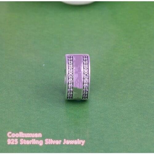 Famous Brand Logo Insignia Spacer Clip Bead Fits Pandora bracelets Original 925 Sterling Silver Stopper Beads Jewelry