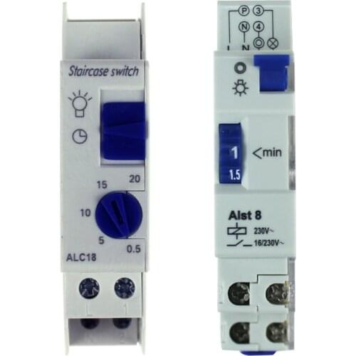 ALC18 Din rail staircase light time switch timer controller for Corridor Lighting Mechanical Din Rail Timer 16A 220V