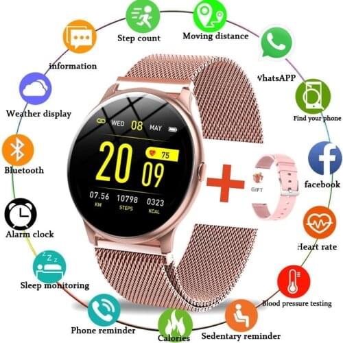 LIGE 2021 New Steel band Color Screen Smart Watch Women Men Waterproof Sport Fitness Watch Heart Rate And Blood Pressure Tracker